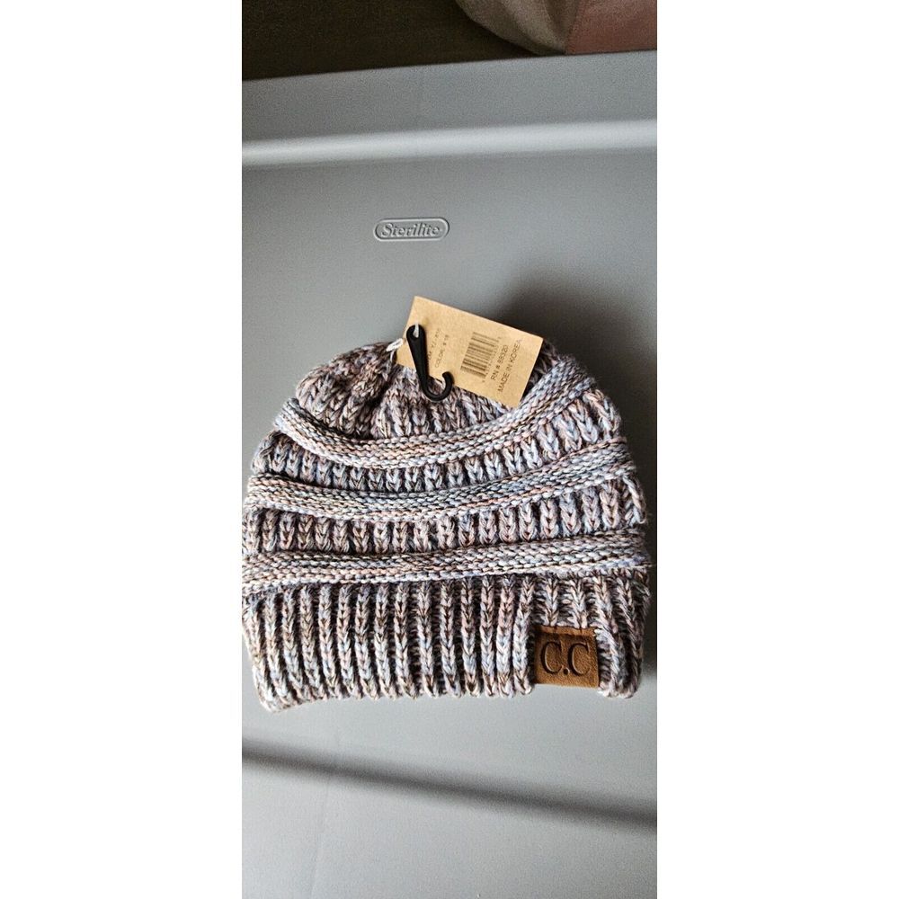 C.C Exculsives Beanie Multi-Color Cable Knit made in Korea NWT‎